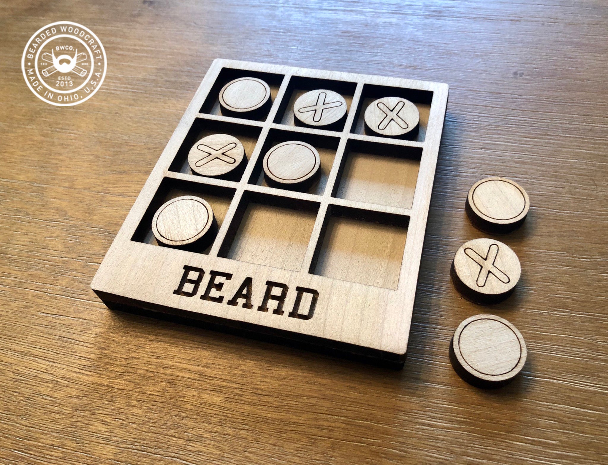 Personalized Tic Tac Toe Game with a personalized lid and 9 tokens – North  Idaho Made